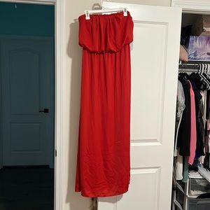 Strapless red/orange dress